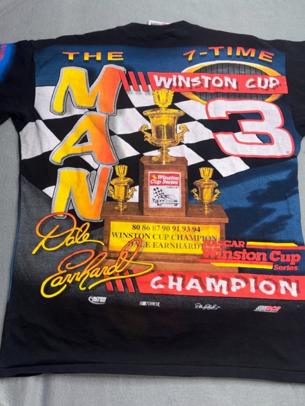 VINTAGE Dale Earnhardt Senior #3 All Over Print Intimidator Nascar Shirt L - Picture 3 of 11